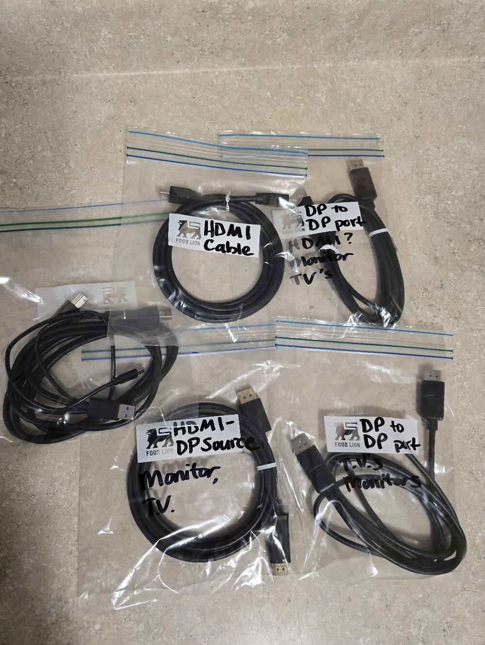 Assorted HDMI and USB Cables
